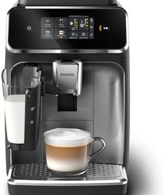 PHILIPS 2300 Series Bean to Cup Coffee Machine – 4 drinks with one touch, LatteGo Milk Frother, Fastest-to-Clean, 40% Quieter, Ceramic Grinder, Fully Automatic Espresso & Cappuccino maker – EP2339/40