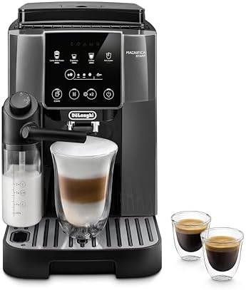 De'Longhi Magnifica Start - Automatic Bean to Cup Coffee Machine, LatteCrema Hot Milk System, 4 One-Touch Recipes, Espresso, Latte Macchiato & Hot Water, Automatic Cleaning, Black (ECAM220.61.GB)