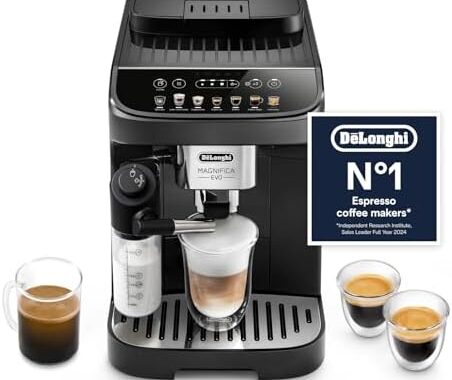 De’Longhi Magnifica Evo, Bean to Cup Coffee and Cappuccino Maker, 1450 watts, 250g bean container, 1.8L water container, ECAM292.81.B, Plastic, Black