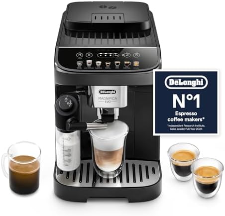 De'Longhi Magnifica Evo, Bean to Cup Coffee and Cappuccino Maker, 1450 watts, 250g bean container, 1.8L water container, ECAM292.81.B, Plastic, Black