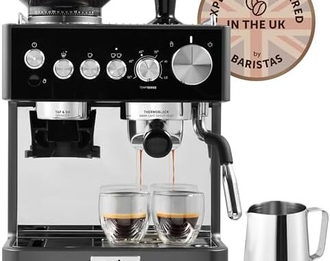Breville Barista Sense Espresso Machine | Bean to Cup Coffee Maker with Integrated Coffee Grinder & Milk Frother | TempSense Steam Wand | 15 Bar Italian Pump | Black [VCF187]