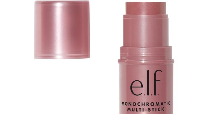 e.l.f., Monochromatic Multi Stick, Creamy, Lightweight, Versatile, Luxurious, Adds Shimmer, Easy To Use On The Go, Blends Effortlessly, Sparkling Rose, 0.17 Oz