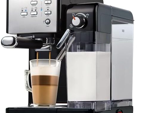 Breville One-Touch CoffeeHouse Coffee Machine | EspressoCappuccino & Latte Maker | 19 Bar Italian Pump | Automatic Milk Frother | ESE Pod Compatible | Black [VCF107]