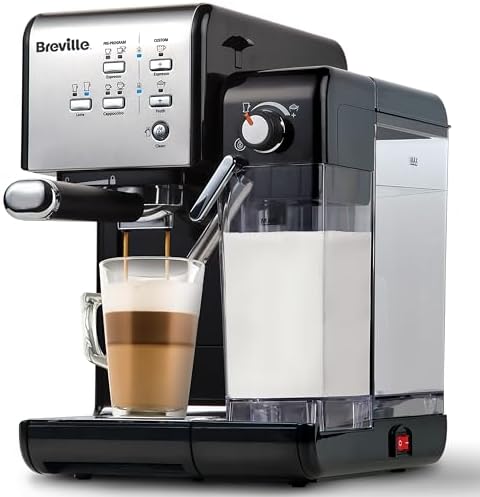 Breville One-Touch CoffeeHouse Coffee Machine | EspressoCappuccino & Latte Maker | 19 Bar Italian Pump | Automatic Milk Frother | ESE Pod Compatible | Black [VCF107]